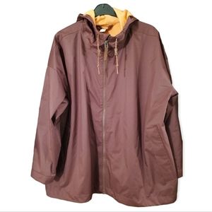 Rei Co op Groundbreaker brown rain jacket with orange lining - Like New